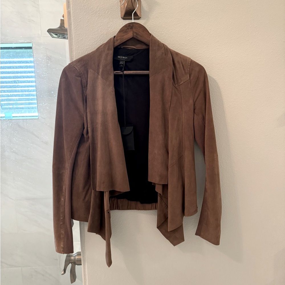 Muubaa Women’s Suede Jacket Taupe Size 4 NWT